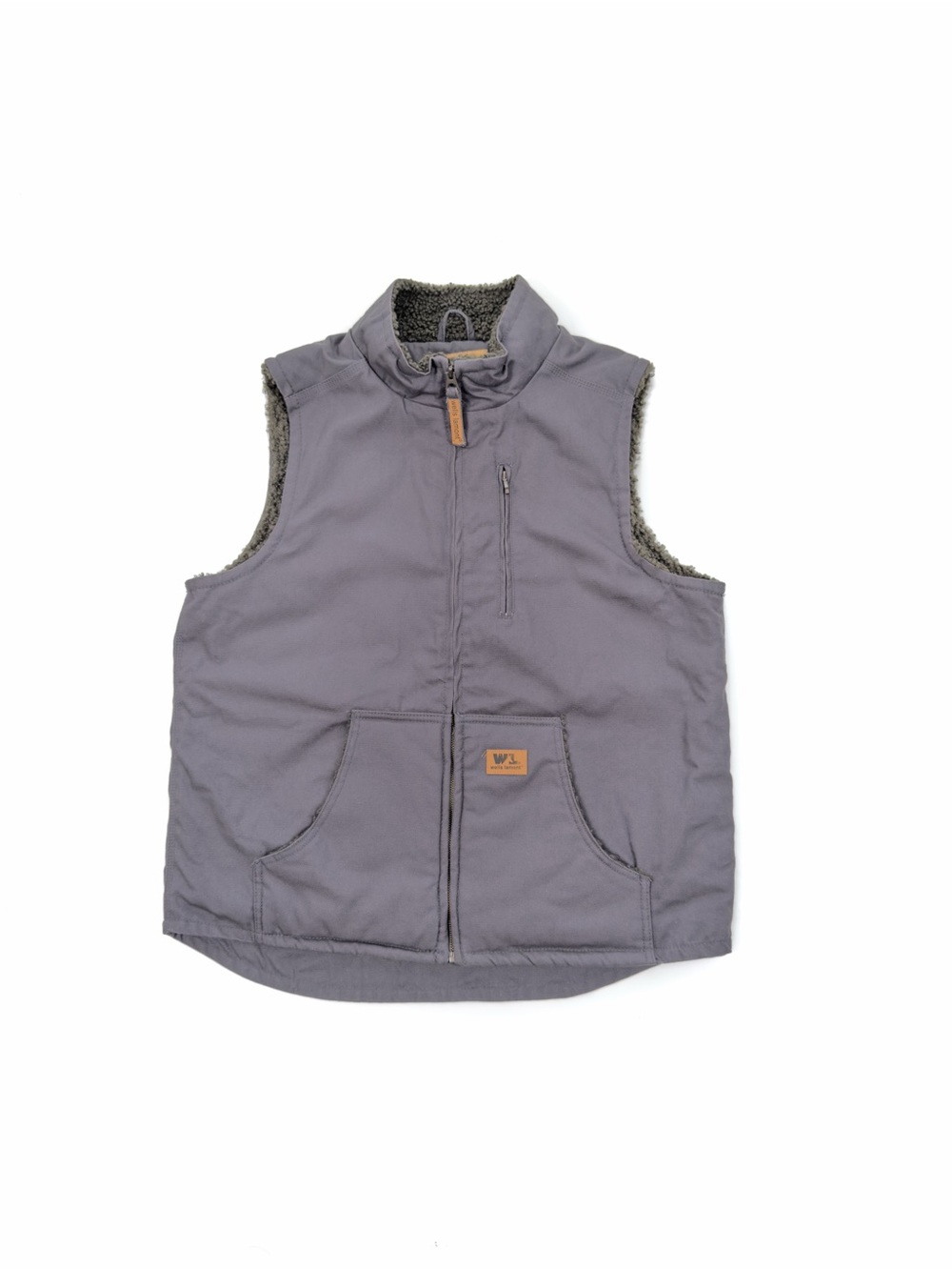 Wells Lamont Sherpa Lined Duck Canvas Work Vest Mens M Gray